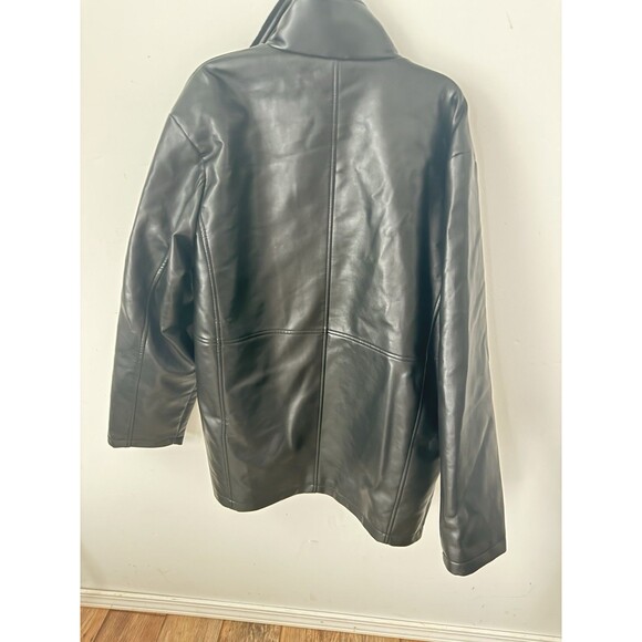 Reporter R. D. G. Men XL Milano luxury Faux Black Leather Zipper Jacket - Picture 10 of 12